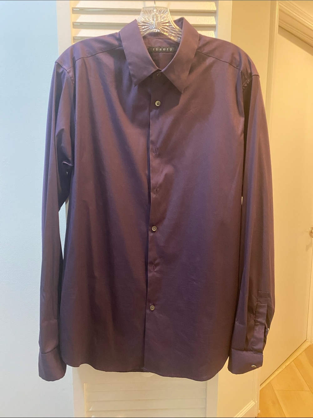 Theory Men's Dress Shirt - Deep Purple